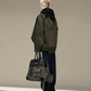 Army green Retro birkin inspired handmade canvas men business travel tote women's weekender travel overnight weekend handbag