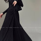 Aconiconi Elegant ruched waist Gradient/Black Stretch Long Chic Dress- Clouds