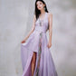 DOLLY Luxury Purple Halter Neck Backless Tassel Sexy Long Party Dress-Babe