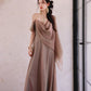 DOLLY High End Lazy Style Sleeveless Draped Collar Long Resort Dress-DEHLI