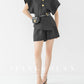 Huanzi custom couture Tencel micro-flash high-end vest shorts set- Vince