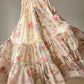 Aconiconi High End Floral Print Sleeve Less Halter Neck Long Resort Dress- Spring Dream