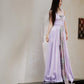 DOLLY Luxury Purple Halter Neck Backless Tassel Sexy Long Party Dress-Babe