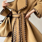 Aconiconi  Long Sleeve Braided Wool Coat- Nocturne of Grass Stream