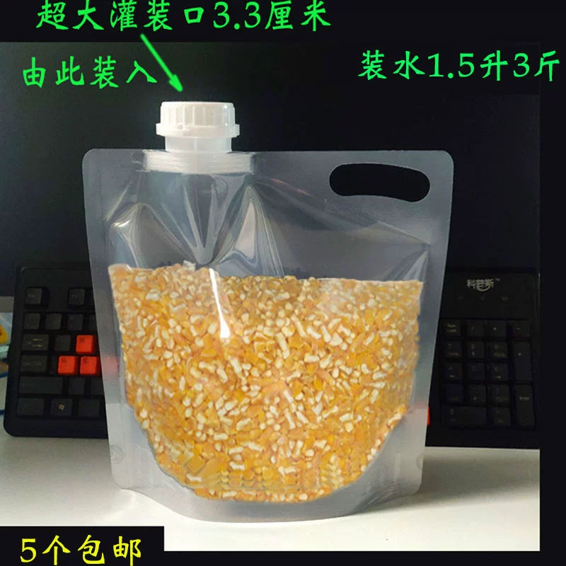 Hot soup bag: 2 kg laundry detergent bag, stand-up bag, portable liquid packaging bag, plastic composite bag, 6 kg large mouth spout bag