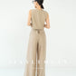 Huanzi custom sleeveless vest top high waist wide leg pants suit two-piece -Wola