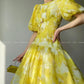 Aconiconi｜Lemon yellow high end summer dress- desire