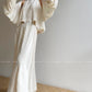 Aconiconi Elegant Beige Crew Neck Top/ High Waist Loose Long Skirt- Sea of Clouds Wind Chime