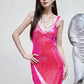 DOLLY Elegant Pink Barbie V-Neck Sleeveless Sequin Long Party Dress-JOY