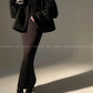 Black night wool two-piece coat jacket skirt - Utopia moonlit