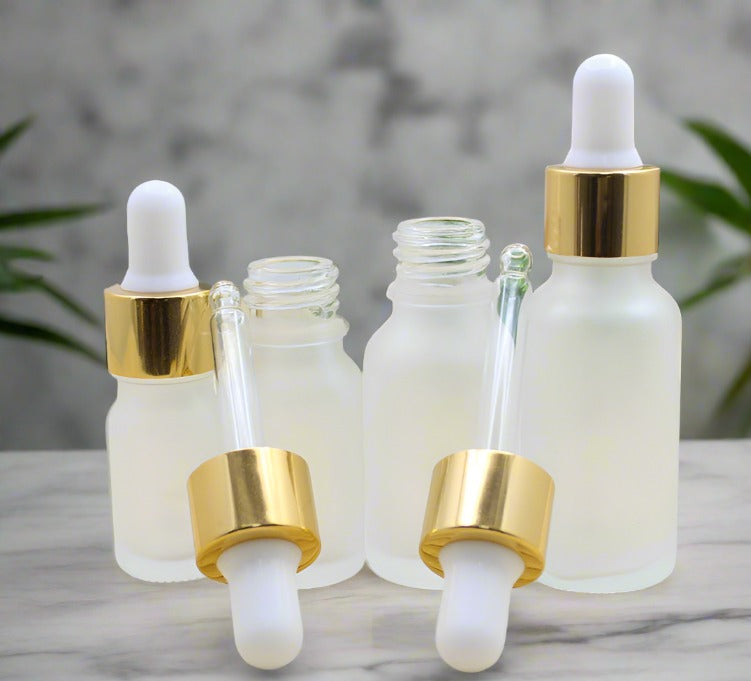 DONE New transparent frosted essential oil bottle sub-bottling gold ring rubber head dropper deployment glass bottle dilution essence bottle