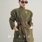 Huanzi high-end retro autumn and winter 100% wool waist suit jacket - Cassie