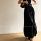 Aconiconi Elegant Black strapless Long Tube Top Dinner Dress  - Hibiscus evening