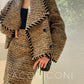 Aconiconi| Caramel wool jacket loose cropped tweed coat suit and skirt hip- Cocoa