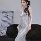 DOLLY Luxury Sliver Sleeveless Beaded Glitter Long Dress-SIDNEY