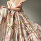 Aconiconi High End Floral Print Sleeve Less Halter Neck Long Resort Dress- Spring Dream