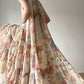 Aconiconi High End Floral Print Sleeve Less Halter Neck Long Resort Dress- Spring Dream