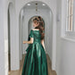 DOLLY High End Retro Style Slant Collar Short Sleeve Long A-Line Prom Dress-BEATRIZ