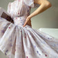 Aconiconi Luxury French Lilac Short Puff Sleeves Dress- Butterfly Dancing Firefly