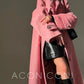 Luxury full Winter Coat Bubble gum Pink Inkstone wool long coat - Lanshan