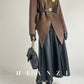 Huanzi wool tweed autumn  winter short cashmere double-sided coat - Talfy