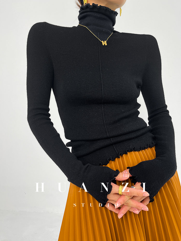 Huanzi custom turtleneck pullover knitted sweater autumn winter - Bililly