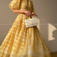 Aconiconi Elegant Yellow V-NeckPuff Sleeve Vacation Dress- Manshan