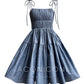 Aconiconi Elegant Blue Sleeveless High Waist Mini Tutu Dinner Dress - Sunset and Whale