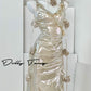 DOLLY Elegant Retro Sliver Gold Deep V-Neck Sleeveless Flower Long Cocktail Dress- Nisa