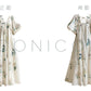 Aconiconi Elegant  Retro Floral Print V-Neck Short Sleeve Holiday Long Dress-Tingting Qingyao