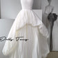 DOLLY Elegant White Tube Top Long Puffy High Waist Wedding Dress-GRACE