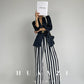 Huanzi high-end striped high-waist wide leg pants - Nuna