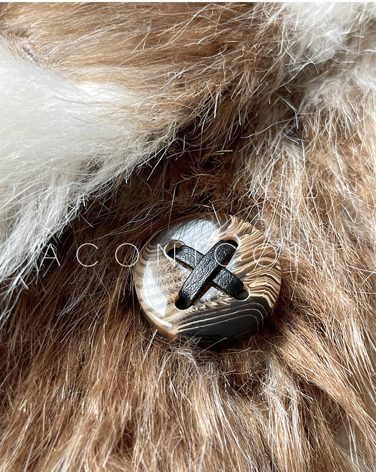 Imitation fur long-haired winter coat - Elk Palm