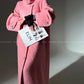 Luxury full Winter Coat Bubble gum Pink Inkstone wool long coat - Lanshan