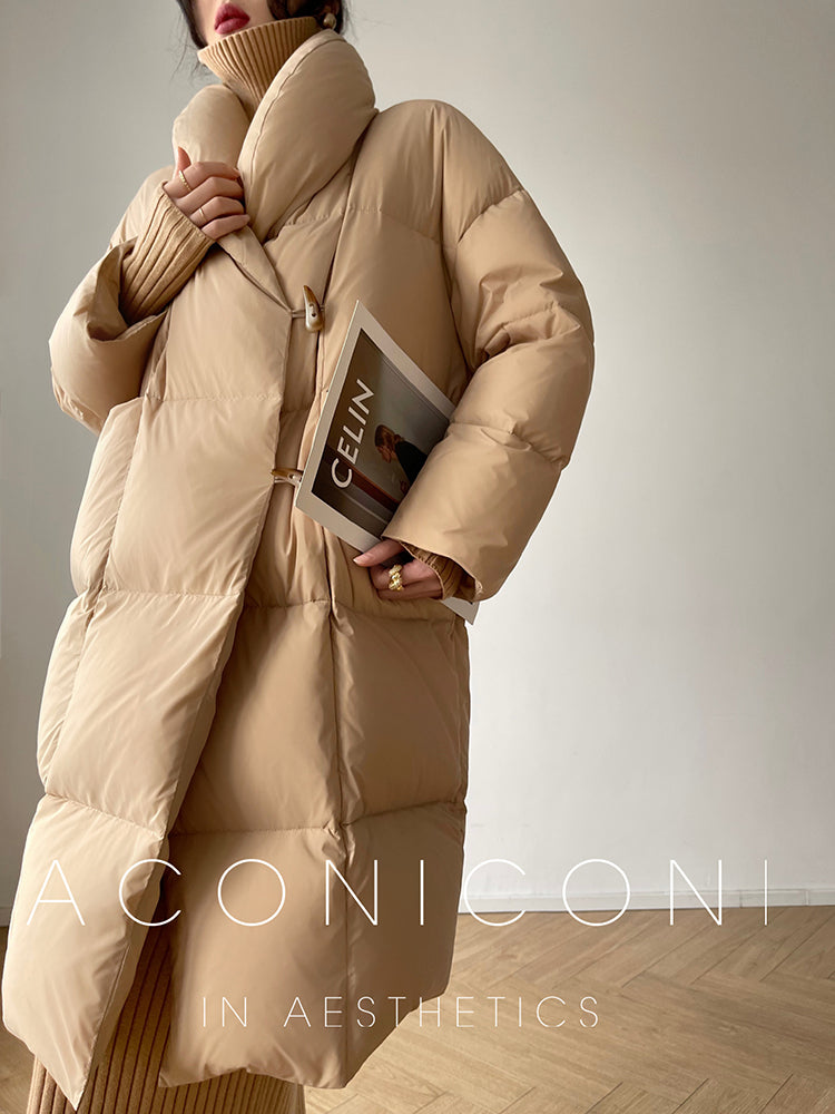 Aconiconi 90 White Duck Down Long Down Jacket winter coat - Pistil