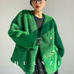 Huanzi green imitation fur autumn winter coat - Miiw