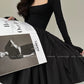 Aconiconi Elegant Black French Sleeveless High Waist Tutu Dinner Dress- Baileys