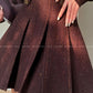 Aconiconi Girl Full wool French long sleeve Blazer pleated skirt - Maillard
