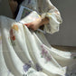 Aconiconi French Floral Print Puff Sleeve Wedding Guest Dress- Lily of the Valley Whisper