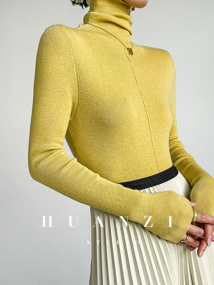 Huanzi custom turtleneck pullover knitted sweater autumn winter - Bililly