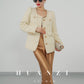 Huanzi spring autumn heavy couture tweed coat jacket - Kindr