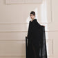 DOLLY Elegant Black Swing Collar Sleeveless Open Back Drape Dress-Kaka (V)