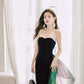 DOLLY Elegant Black Bandeau Sleeveless Long Body Hug Sexy Dinner Dress-CARA