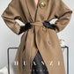 Huanzi high-end double-sided cashmere wool tweed blazer  coat - Vellor