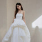 DOLLY Elegant White Tube Top Long Puffy High Waist Wedding Dress-GRACE