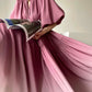 Aconiconi Elegant Grape Gradient V-Neck Puff Sleeve Loose Long Dress- Grape Cotton Cloud