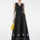 Huanzi custom high-end long sleeveless V-neck dress summer - Miel