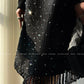 Aconiconi Elegant Black Retro High Waist Diamond Tassel Chic Skirt-  Shallow Light