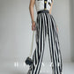 Huanzi high-end striped high-waist wide leg pants - Nuna