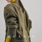 Huanzi high-end retro autumn and winter 100% wool waist suit jacket - Cassie